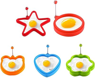 Professional silicone egg ring, egg ring, breakfast sandwich at pancakes, Benedictine eggs, omelettes and more, non-stick mold (5).. Explore the biggest product variety online — only at DIAYTAR Nigeria.