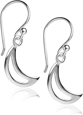 Pendant Earrings Croissant Moon Highlight - Setting Sterling Silver Half Middle Jewelry, 1 Pair, Sterling Silver.. Your trusted marketplace, DIAYTAR NIGERIA offers comprehensive selection with budget-friendly delivery.