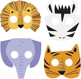 Set of paper masks Safari 73926 animal pattern of 8 pieces | matching forms | Multicolored unique party.. Shop with confidence at DIAYTAR NIGERIA, enjoying competitive prices and delivery within 8 days.