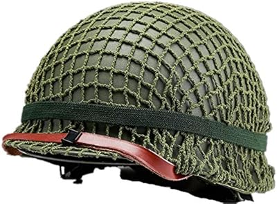 US M1 helmet of the Second World War, a helmet replica of the Second World War with a knitted armor.. DIAYTAR NIGERIA brings the market to your screen with thousands of affordable products delivered to your door.