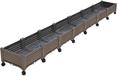 Hejlzc raised garden bed in brown plastic, assemble a raised planter container, interior and outdoor use for flowers, vegetables, patio, garden, porch, garden decoration, 7 boxes.. DIAYTAR NIGERIA: Where shopping is affordable, selection is vast, and delivery is always reliable.