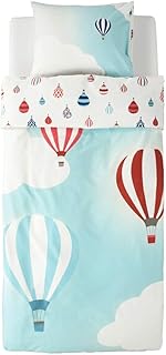 Duvet cover and pillow with Ikea Uptag hot air balloon pattern - Blue Twin 704.403.12.. Experience shopping without stress at DIAYTAR NIGERIA's comprehensive and budget-friendly platform.