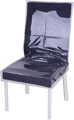 PVC plastic dining chair covers - transparent and resistant seat protection covers, waterproof 20 "wide x 19.3" deep (transparent, 2).. DIAYTAR NIGERIA: Nigeria's answer to affordable online shopping with reliable 5-8 day delivery guarantee.