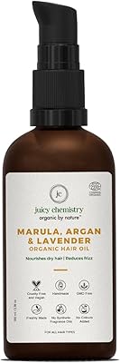 Juicy Chemistry - 100 % natural and organic hair oil with Marula, Argan and Lavender to control hair loss and revitalize in depth (100 ml).. Unlock access to a wide range of products with DIAYTAR NIGERIA's affordable e-commerce platform.