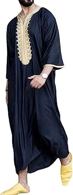 Ample nightgown with 3/4 sleeve and V -collar for men, comfortable night shirt, night clothes.. DIAYTAR NIGERIA transforms dreams into deliveries with our affordable prices and 5-8 day shipping.
