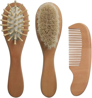 Set of GZS wooden hair brushes for newborns and toddlers.. DIAYTAR NIGERIA delivers value, variety, and convenience with our nationwide 5-8 day shipping.