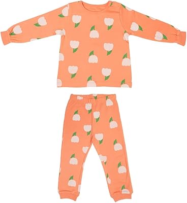 2 -piece pajamas set for girl with cute orange print, pajama set for girls (1).. DIAYTAR NIGERIA: Where shopping dreams come true with budget-friendly prices and nationwide shipping.