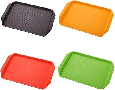 4 fast food plastic plastic platforms, durable burger plates (color).. DIAYTAR NIGERIA makes online shopping accessible to all with budget-friendly prices and reliable delivery.