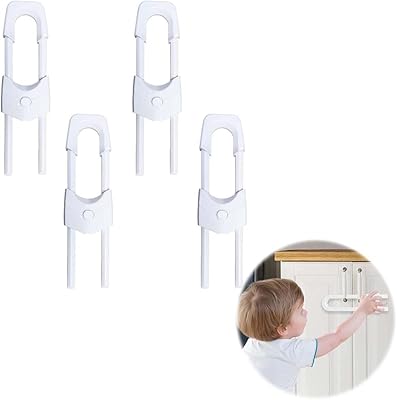 4 wardrobe locks, U -shaped children's shaped locks for kitchen, bathroom, storage door handles, no tools, no hole required.. DIAYTAR NIGERIA brings a world of products to your fingertips with affordable prices and quick delivery.