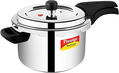 Prestige Savatch DLX Alpha pressure cooker, 4 -liter capacity, stainless steel, gray color.. Experience satisfaction guaranteed with DIAYTAR NIGERIA's comprehensive platform and quick delivery.