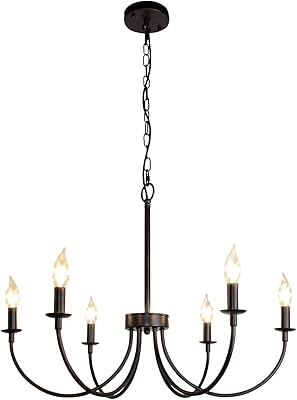 RVIEZEZA FARM AT 6 LIGHTS, black chandeliers for dining room lighting, modern chandeliers of classic candle ceiling for living room, entrance hall, kitchen island.. DIAYTAR Nigeria delivers happiness in 5–8 days, no matter what you buy.