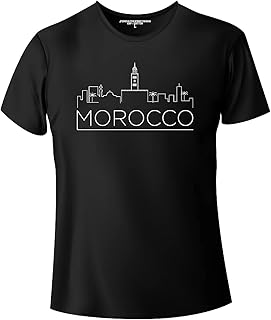 Moroccan Skyline T-shirt for men or women-100 % cotton unisex t-shirt.. DIAYTAR NIGERIA: Where shopping is affordable, selection is vast, and delivery is always reliable.