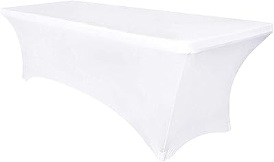 Extendable rectangular table runner, narrow elastane table cover, 4/6/8 feet rectangle for wedding party table (white, 8 feet).. Save time and money with DIAYTAR Nigeria’s online store.