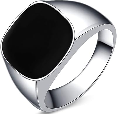 Simple classic ring in black enamelled stainless steel, size 4-16.. Experience the future of shopping with DIAYTAR NIGERIA's extensive selection delivered in just 5-8 days.