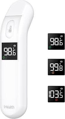 IHEALTH contactless frontal thermometer infrared thermometer for adults and digital children with indicator.. Shop the smart way with DIAYTAR Nigeria — fast delivery, affordable everything.