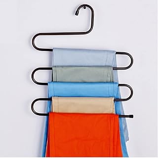 Multi-purpose hanger in the shape of S, 5 layers to hang pants, clothes, jeans, pants, scarves, ties, towels.. Big selection, small prices — shop now on DIAYTAR Nigeria.