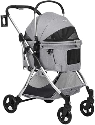 Folding stroller Peperroad Deluxe for pets, light aluminum and cat aluminum travel stroller (gray plus).. DIAYTAR NIGERIA delivers happiness in 5-8 days with our affordable and diverse product range.