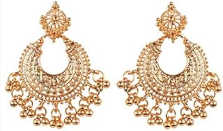 Elegant Women's Elegant Bollywood Touchstone Earrings, Ancient Gold and Silver Colored Jewelry for Women., Alloy.. Shop with purpose at DIAYTAR NIGERIA, where your money goes further and delivery is always prompt.