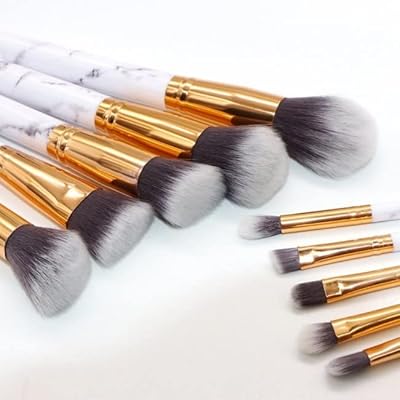Set of Margon make -up brushes, 10 pieces, marble handle, background brush, eyeshadow, face, foundation, eyebrow brush, cosmetics.. Discover thousands of products on DIAYTAR Nigeria — from fashion and electronics to home goods. We guarantee quick delivery and competitive pricing across the board.