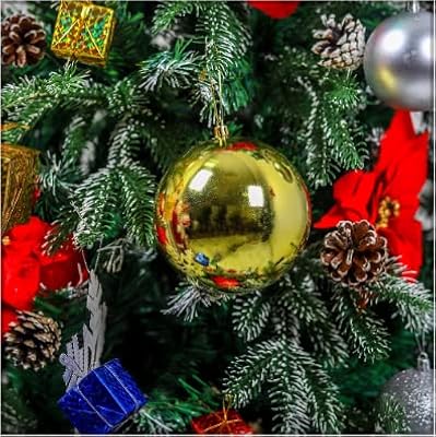 Yatai Pack of 2 unbreakable vacation tree decoration balls, hanging party balls, seasonal decorations for vacation decorations - glitter, mat and sparkling (gold).. DIAYTAR NIGERIA brings the market to your screen with thousands of affordable products delivered to your door.