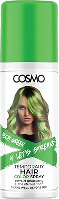 Temporary Cosmo Fluo Green Temporary Coloring Spray for Unisex 100 ml | Suitable for all hair types | Color Spray | Easy to wash | Beauty | Funky festive looks.. DIAYTAR NIGERIA combines affordability, variety, and convenience with nationwide delivery services.