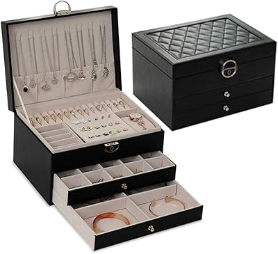 Homarket jewelry box for women and girls leather storage box.. Shop easy, pay less, get it fast — with DIAYTAR Nigeria.