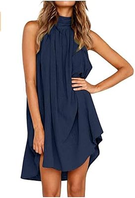 JQAM FULL SUMMER DRESS WITH WOMEN WEEK FOR WOMEN, MINI-ROBE PLUDED SLOW, Dark blue, S.. Your complete shopping solution, DIAYTAR NIGERIA offers extensive choice with competitive prices and delivery.