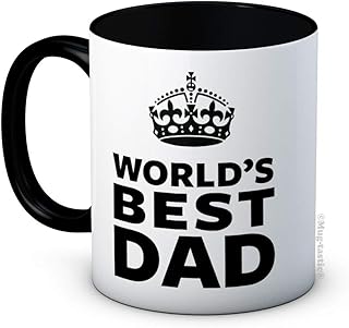 High quality ceramic coffee cup with a fun design printed with the "World's Best Dad phrase.. DIAYTAR NIGERIA: Your partner in affordable online retail with reliable delivery across the nation.