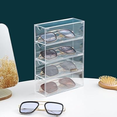 Acrylic storage box for sunglasses, storage box for watch glasses, jewelry, organizer of small office items (1).. DIAYTAR NIGERIA redefines convenience with our vast product selection and swift nationwide delivery.