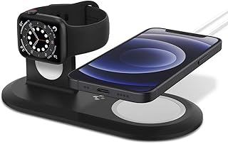 Magfit Duo Spigen charger designed for the Magsafe loading station / designed for Apple Watch support for all series - Black.. Shop with purpose at DIAYTAR NIGERIA and receive products at unbeatable prices within the week.