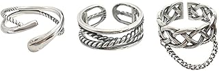 Set of adjustable rings for women and vintage men in silver.. DIAYTAR NIGERIA delivers more than expected with our extensive catalog and 5-8 day delivery service.
