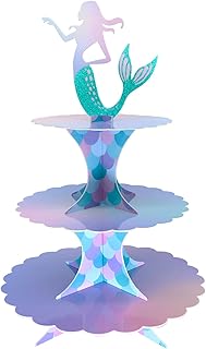 Sirène cake support at 3 Calivo levels, siren party supplies, cupcake support, mermaid festive decorations, prenatal and birthday supplies.. DIAYTAR NIGERIA: Redefining e-commerce with affordable prices and reliable nationwide shipping.