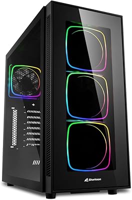 Sharkon TG6 RGB ATX computer housing, 3 front fans 120 mm, 120 mm rear fan, black.. Thousands of choices. Zero hassle. All thanks to DIAYTAR Nigeria.