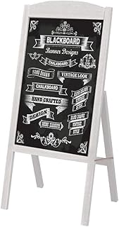 MEDLA gray chalk table: magnetic wood chalk table for customer advertising for coffee, restaurant, hotel, bookstore, foldable standing table 42.5 x 90 cm.. Your ultimate shopping destination, DIAYTAR NIGERIA combines extensive selection with affordable shipping.