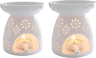 Beauty 2 pieces Ceramic candle holder in Mazout Home Decoration Essential Oil Aromatherapy Romantic Lamp White.. Save more, wait less — DIAYTAR Nigeria delivers faster than ever.