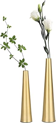 Gold metal vase 2 rooms with 105-85 inch flowers for decoration.. You choose it, we deliver it — DIAYTAR Nigeria makes shopping easy.