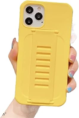 Mobile shell with candy -colored strap for iPhone 12 pro max 6.7 inch, matt liquid silicone rear shell (yellow).. DIAYTAR NIGERIA: Where affordable online shopping meets reliable delivery across Nigeria.