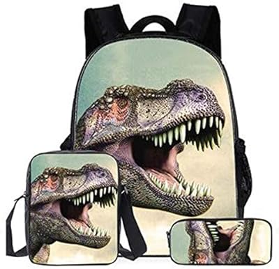 Gulfdale Big T-Rex Dinosaur travel backpack with backpack, lunch bag and pencil bag.. Experience shopping freedom with DIAYTAR NIGERIA's vast selection and 5-8 day nationwide delivery service.