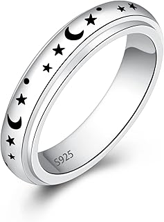 Sterling silver ring moon star anti-stress ring anti-engagement anti-animated rings.. Discover the perfect balance of selection and value with DIAYTAR NIGERIA's nationwide e-commerce platform.