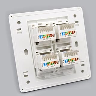 Gigabit Cat5e network socket, RJ45 Ethernet Lan Cable, front plate, network port, Ethernet cable installation box, 86x86mm interface interface panel (4 ports).. With DIAYTAR Nigeria, shopping online is easy, affordable, and fast.