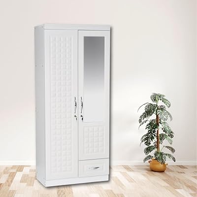 Karnak two -door wooden cabinet, engineering wooden cabinet with a lockable drawer, perfect for modern and elegant (white) intensive use (white).. Transform your online shopping experience with DIAYTAR NIGERIA's affordable and diverse marketplace.