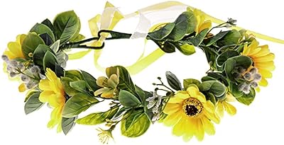 Love Sweety Crown of succulent flowers Eucalyptus Halo Wedding Bang Floral Pattern (B-Tournesol) One size.. No hidden costs, no long delays — just DIAYTAR Nigeria convenience.