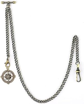 Albert series T series pocket watch, bar and lobster watch chain, men's sweater chain, gourmet chain with 2 hooks with T -shaped pendant, vintage compass pendant.. DIAYTAR NIGERIA transforms wishes into deliveries with our affordable and reliable e-commerce platform.