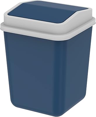 Bin with swivel lid, capacity of 15 liters, pearl blue, cosmoplast.. DIAYTAR NIGERIA: Creating access to affordable products for every Nigerian with our swift delivery service.