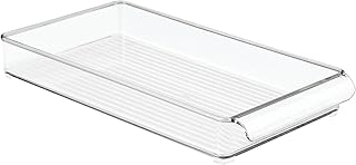 Plastic storage tray for fridge and freezer The white shop with handle and transparent drawer for the organization of food, drinks and products, 37 x 21 x 6.5 cm.. Your e-commerce hub for everything — DIAYTAR Nigeria has you covered.
