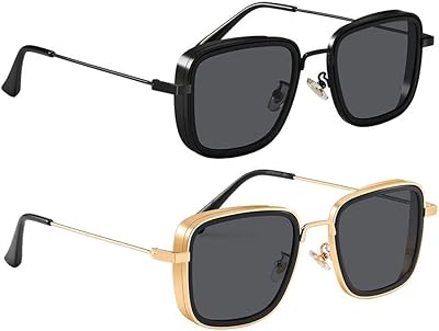 Crazy Winx Combo of 2 Carreminati square sunglasses for men and boys.. More than a store — DIAYTAR Nigeria is your shopping partner.