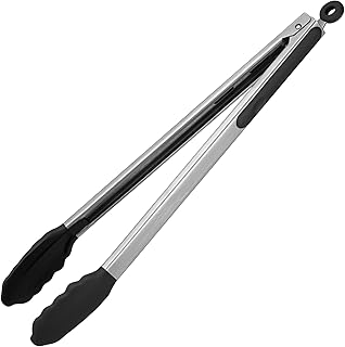 Heat resistant kitchen pliers at 315 ° F: Large 41 cm extra long silicone cooking pliers with durable non -stick rubber tips and 18/8 non -slip stainless steel handle covered with silicone for barbecue (black).. DIAYTAR NIGERIA revolutionizes online shopping with competitive prices and reliable 5-8 day delivery.