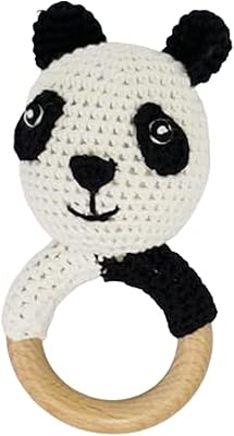 Crochet baby rattle (panda).. DIAYTAR NIGERIA brings satisfaction with every purchase through affordable prices and prompt shipping.