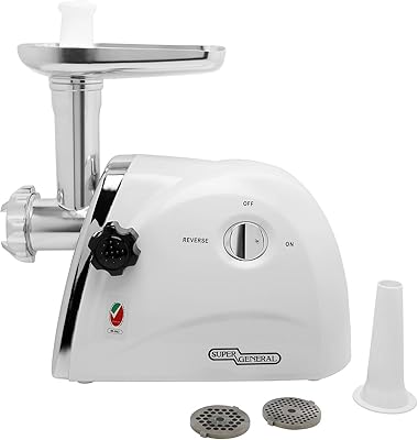 Electric meat clip 3 in 1 Super General 800 W, Culinary robot, sausage machine, 3 stainless steel grinding plates, cup, sausage tubes, domestic use, CE, sgmg-85-y.. DIAYTAR NIGERIA combines affordability, variety, and convenience with nationwide delivery services.