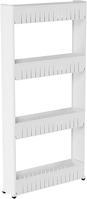 Mobile shelf with 4 large storage baskets, fine sliding storage shelf for restricted spaces of the everyday house.. DIAYTAR NIGERIA delivers happiness in 5-8 days with our affordable and diverse product range.